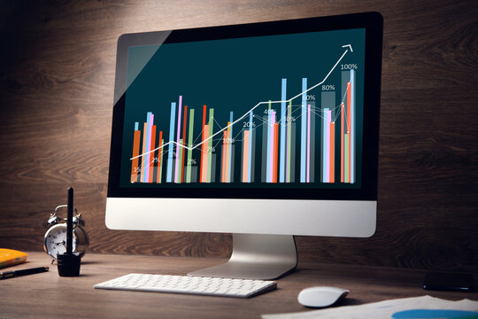 Business Chart Visual Graphics Report Concept