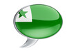 Speech balloon with Esperanto flag, 3D rendering