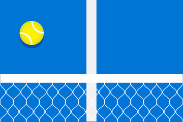 Wall Mural - Tennis Ball On blue Court