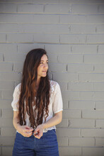 Multiculural Teenage Girl With Very Long Hair