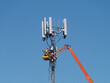 © Terry Cooke/Austockphoto - Maintenance on a mobile phone tower
