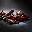 © Cavan Images - Atmospheric chocolate chipping  background with bokeh  face for text