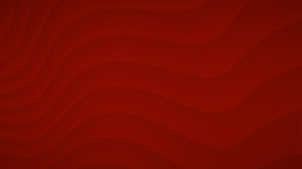Wall Mural - Abstract background of wavy curved stripes with shadows in red colors