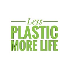 Sticker - ''Less plastic, more life'' Lettering