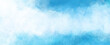 © Arlenta Apostrophe - blue and white background of digital watercolor clouds on bright blue background, abstract painted white smoke or haze in blotches and blobs on bright blue border