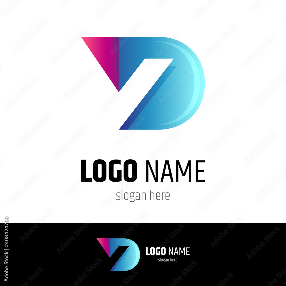 Letter D and letter V logo concept. DV monogram logo design Stock ...