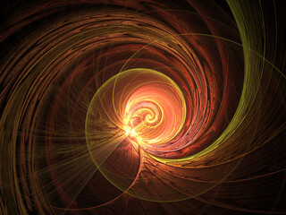 Wall Mural - abstract fractal spiral background, computer-generated illustration.