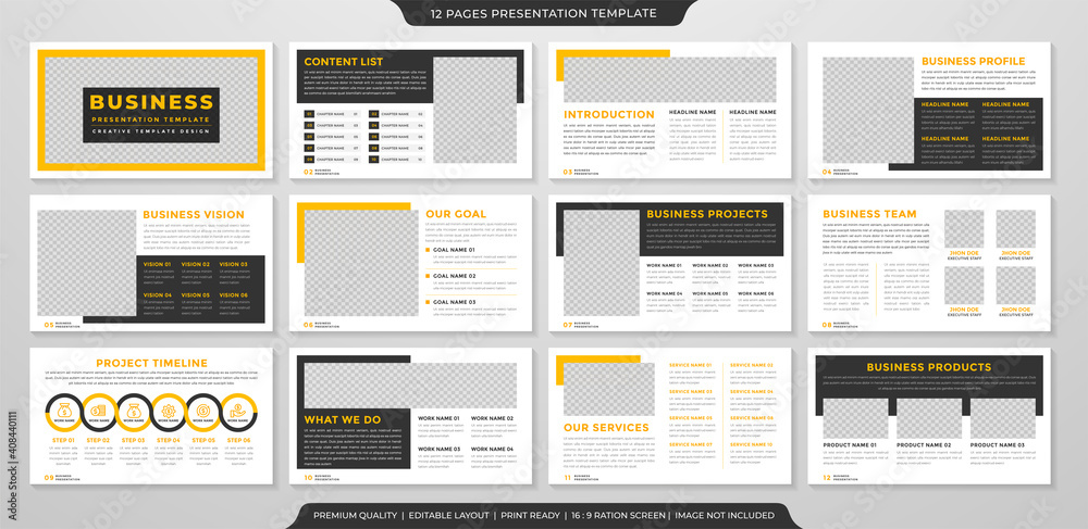 set of multipurpose business presentation layout template design with ...