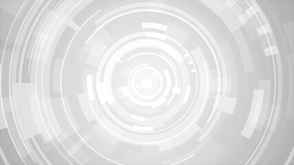 Circle white gray bright technology Hi-tech background. Abstract graphic digital future concept design.