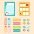 © Sabavector - design illustration collection of paper notes, memo stickers and cute labels to write plans or daily important agenda reminders