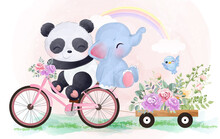 Adorable Animal Illustration For Personal Project,background, Invitation, Wallpaper And Many More	
