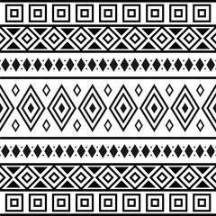 Wall Mural - Black and white tribal ethnic pattern with geometric elements, traditional African mud cloth, tribal design. fabric or home wallpaper design