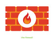 The Red Firewall. Isolated Vector Illustration