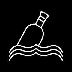 Poster - Unique Bottle In Water Line Vector Icon