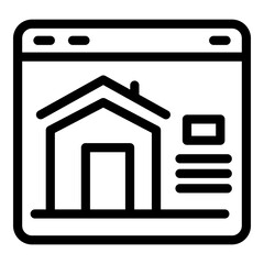 Poster - Online rent house icon. Outline online rent house vector icon for web design isolated on white background