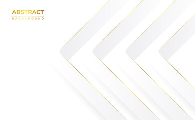 Modern professional luxury vector Abstract Technology business white and golden background wallpaper with lines and geometric shapes and shadows