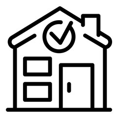 Poster - Apartment sale house icon. Outline apartment sale house vector icon for web design isolated on white background
