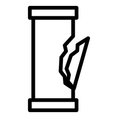 Poster - Broken pipe icon. Outline broken pipe vector icon for web design isolated on white background