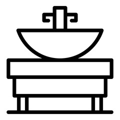 Poster - Bath sink system icon. Outline bath sink system vector icon for web design isolated on white background