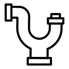 Poster - sanitary pipe icon. outline sanitary pipe vector icon for web design isolated on white background