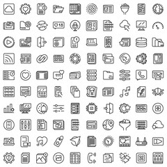 Poster - interface icons set. outline set of interface vector icons for web design isolated on white backgrou