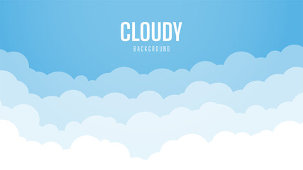 Wall Mural - Bright sky background with cloudy. Beautiful and Simple Blue Sky Vector Design