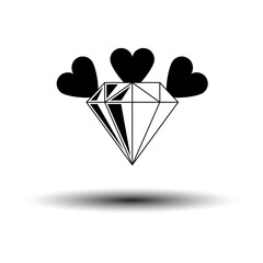 Poster - Diamond With Hearts Icon