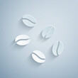 © vector_v - Paper cut Coffee beans icon isolated on grey background. Paper art style. Vector.