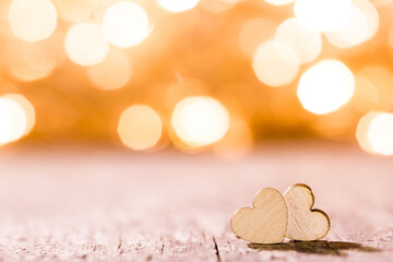 Sticker - Two hearts on bokeh background