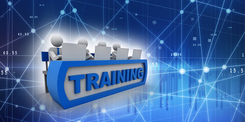 Poster - 3d rendering Training business team
