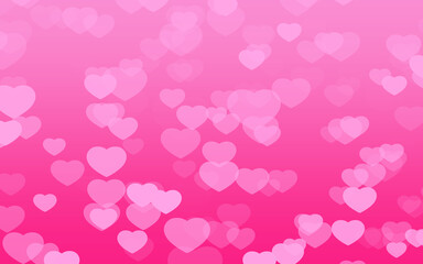 Valentine day pink hearts on pink background.