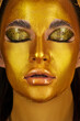 golden women's cosmetic face mask