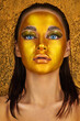 golden women's cosmetic face mask