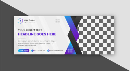 Corporate violet color abstract  Social Media Banner Design Template