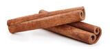 Fototapeta Kwiaty - Cinnamon sticks isolated on white background. Cinnamon packaging