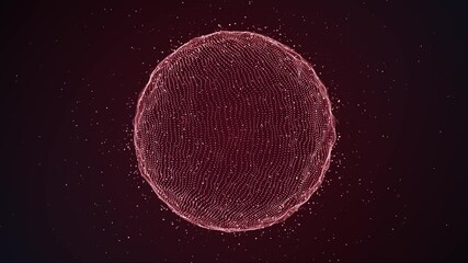 Poster - Abstract Digital Sphere Glowing And Flowing Loop/ 4k animation of a digital technology sphere background seamless looping