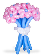 Balloon Flowers. Multicolored Daisies. Twisting.