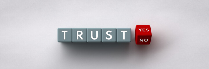Wall Mural - 3d cubes with word trust