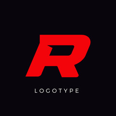 Aufkleber - Speed letter R. Red race monogram logo. Italic bold racing style vector latin character. Letter for branding. Typeset design.