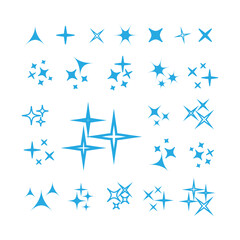 Wall Mural - Sparkle lights stars set. Glowing light effect star. Sparkle lights vector