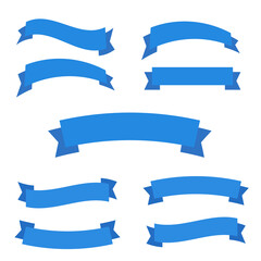 Wall Mural - Glossy waving ribbon banners labels. Banner ribbon vector set