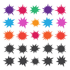 Wall Mural - starburst explosion comic shapes. speech boom bubble