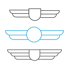 Wall Mural - Wing army emblems. Aviation badges, pilot labels vector icons