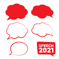 Wall Mural - bubbles speech doodle set. stickers of speech bubbles vector