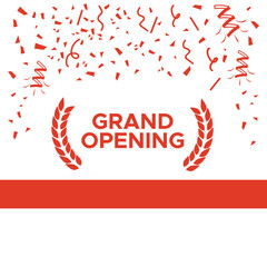 Wall Mural - ribbon cutting with scissors grand opening vector poster.