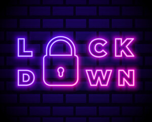 Stop Lock Down neon sign vector. COVID Neon Design template, light banner, night signboard, nightly bright advertising, light inscription. Vector illustration