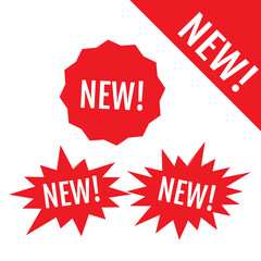 Wall Mural - new stamp set. new sale icon. new red labels.