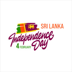 Wall Mural - Sri Lanka Independence Day Greeting Card. Happy Independence Day Sri Lanka Vector Illustration.