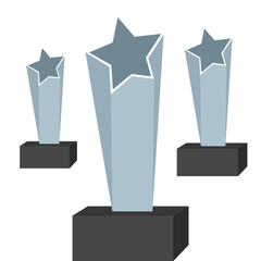 Wall Mural - realistic glass trophy awards. trophy awards vector