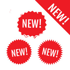 Wall Mural - new stamp set. new sale icon. new red labels.